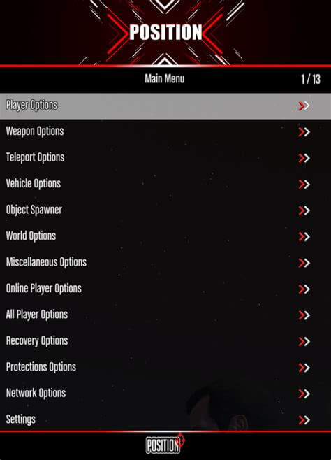 Position Mod Menu